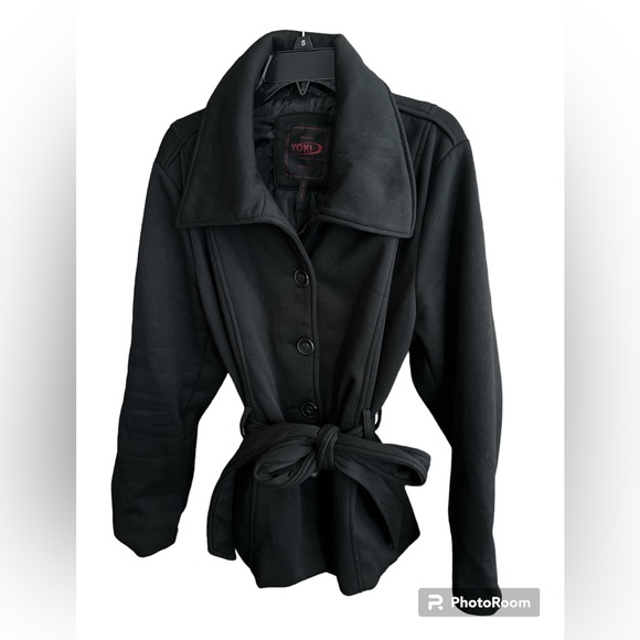 Yoki Jackets & Blazers - Fleece Cropped Trench Jacket